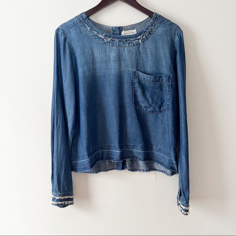 Anthropologie Blue Denim Blouse